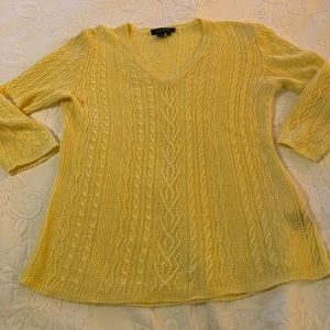 Lemon 100% Linen Lauren by Ralph Lauren sweater M